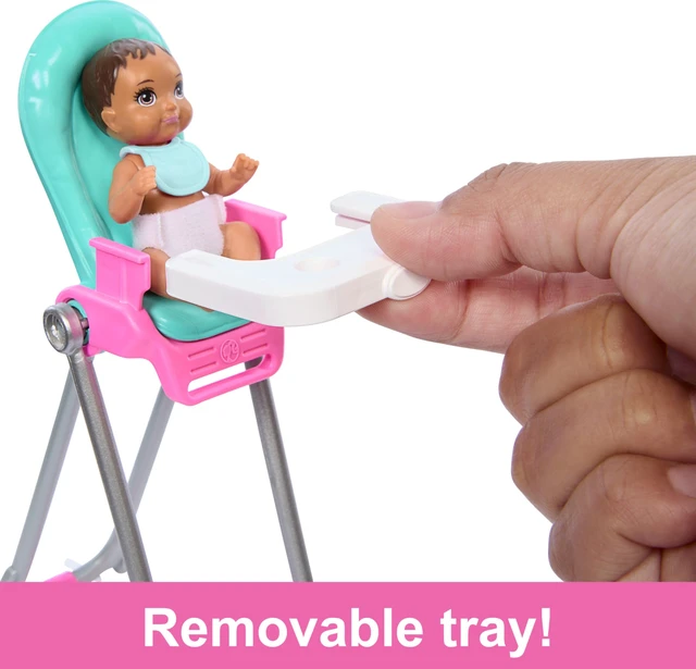 Alt view image 4 of 6 - Barbie Skipper Doll & Playset with Accessories, Babysitting Set Themed to Mealtime, Color-Change Toy Play