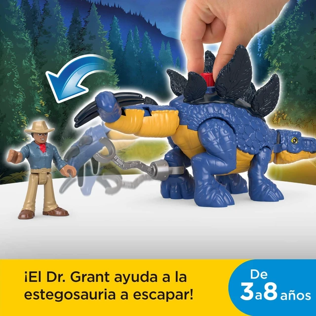 Alt view image 2 of 6 - Fisher-Price Imaginext Jurassic World Dinosaur Toy Stegosaurus & Dr. Alan Grant Figure Set for Pretend Play Preschool Kids Ages 3+ Years