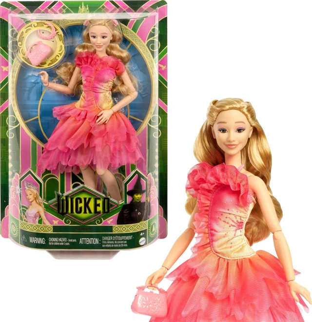 Main image of Mattel Universal Wicked Glinda Fashion Doll & Accessories with Blonde Hair, Poseability & Removable Ballroom Look