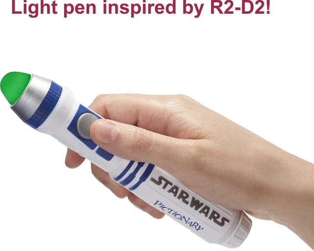 Alt view image 2 of 6 - Mattel Games Pictionary Air Star Wars Family Game for Kids & Adults with R2-D2 Light Pen and Themed Picture Clue Cards