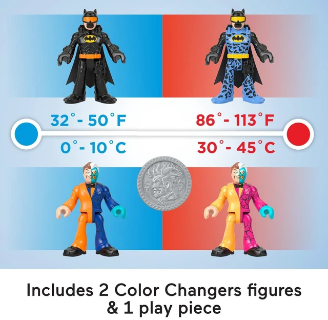 Alt view image 3 of 6 - Imaginext DC Super Friends Batman Figure Set with Two-Face and Color-Changing