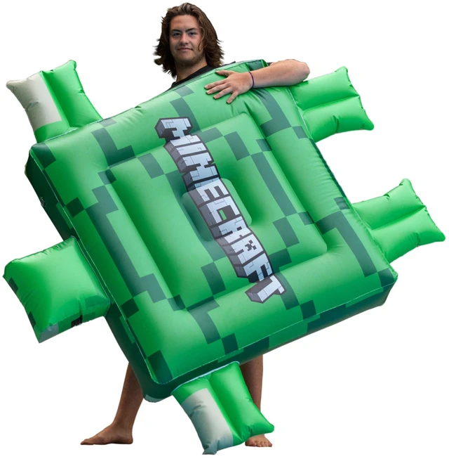 Main image of Officially Licensed Minecraft Ride-On Turtle Pool Raft Float - Dive into Beach Biome Fun, Oversized 72"x72"