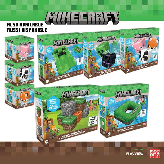 Alt view image 7 of 7 - Officially Licensed Minecraft Ride-On Turtle Pool Raft Float - Dive into Beach Biome Fun, Oversized 72"x72"