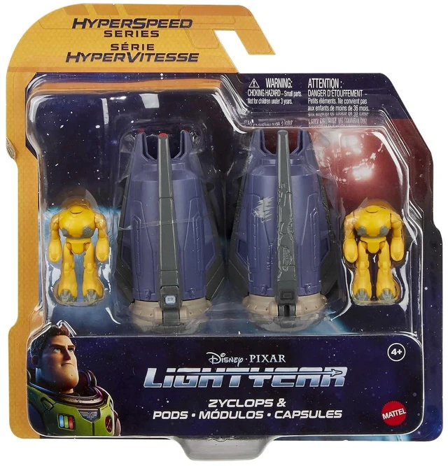 Alt view image 6 of 7 - Mattel Disney Pixar Lightyear Hyperspeed Series Zyclops Space Pod Battle Damage & Zyclops Figure, 3.78 Inch Long Vehicle & 1.75 Inch Figure, Toy 4 Years & Up