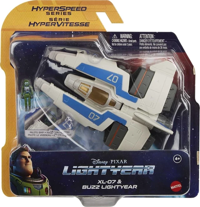Alt view image 6 of 6 - Mattel Disney and Pixar Lightyear Hyperspeed Series Mini Action Figure & Toy Vehicle Set, Buzz Lightyear & XL-07 Spaceship, 5.6-inch Vehicle