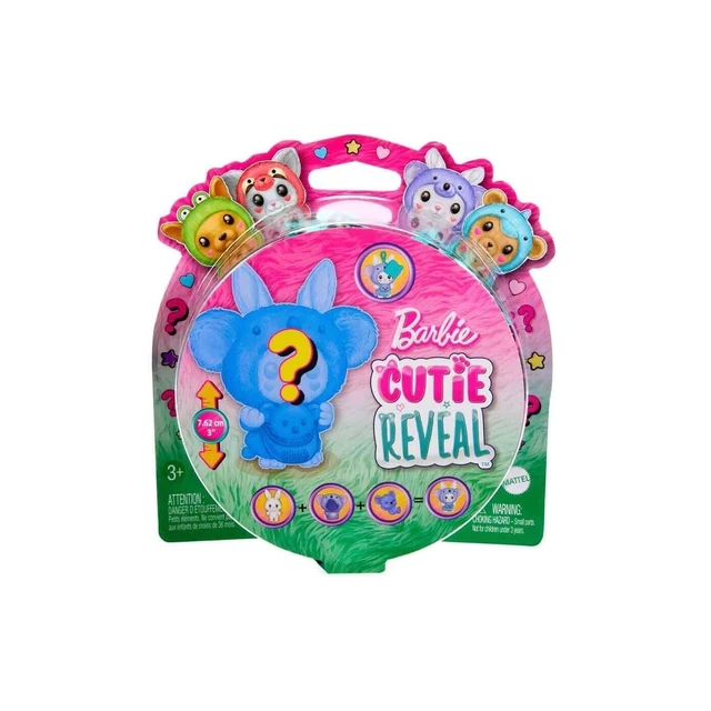 Main image of Barbie Cutie Reveal Animal Costume-Themed Pet & Accessories with 5 Surprises Including Mini Pet, Color Change & Clip, HRK32