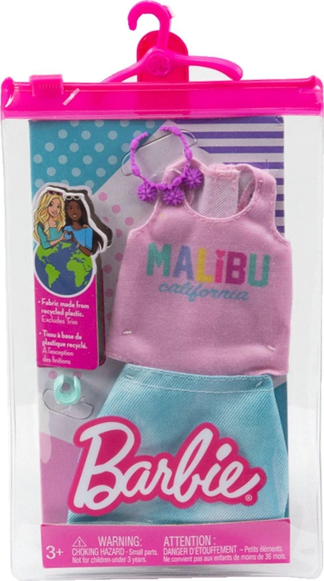 Main image of Barbie Fashion Pack of Doll Clothes, Complete Look Set with Malibu Tank