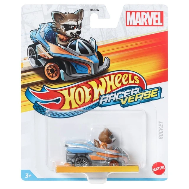 Alt view image 6 of 6 - Hot Wheels RacerVerse Die-Cast Vehicle with Rocket Racoon Driver 1:64 Scale