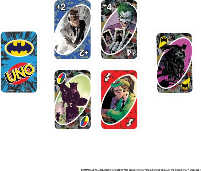 Alt view image 3 of 6 - Mattel Games UNO Batman Card Game for Kids, Adults & Family with Collectible Deck & Special Rule Inspired by Batman Comics