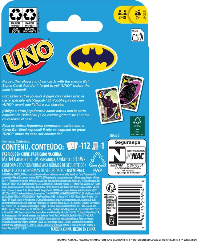Alt view image 4 of 6 - Mattel Games UNO Batman Card Game for Kids, Adults & Family with Collectible Deck & Special Rule Inspired by Batman Comics