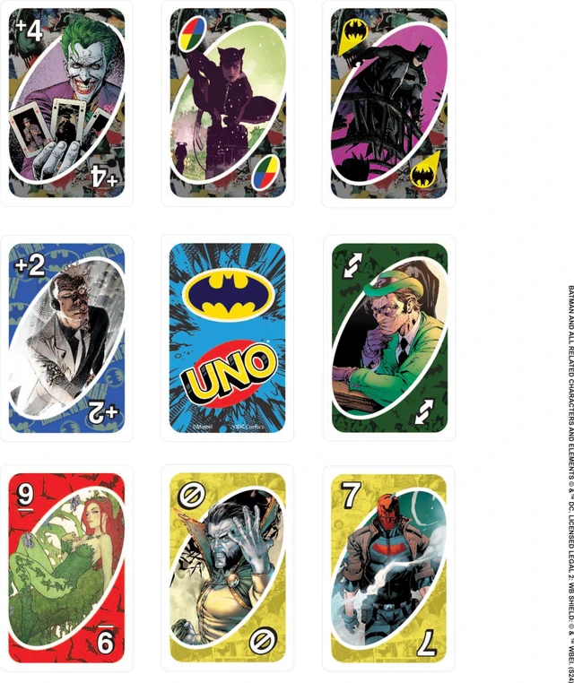 Alt view image 5 of 6 - Mattel Games UNO Batman Card Game for Kids, Adults & Family with Collectible Deck & Special Rule Inspired by Batman Comics