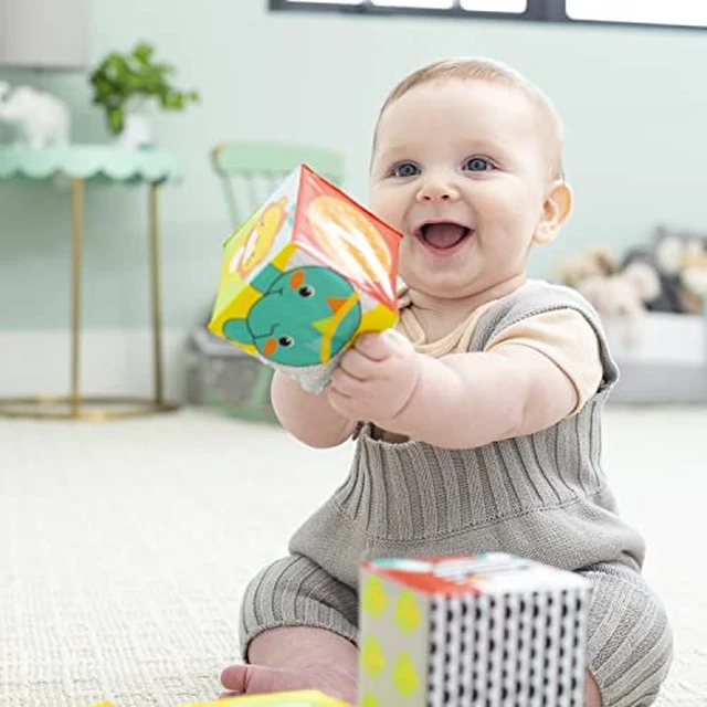 Alt view image 4 of 7 - Infantino Colors & Numbers Bath Blocks - 6 Soft Blocks for Bath or Playtime, Adorable Animals, Numbers, Colors and Patterns, Fun to Stack, Toss, Grasp and Learn, for Babies and Toddlers, 0M+