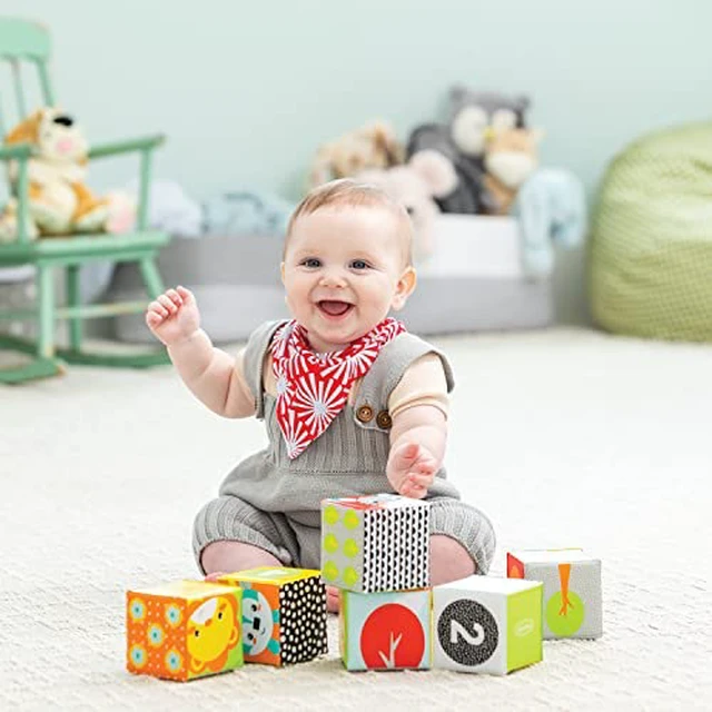 Alt view image 7 of 7 - Infantino Colors & Numbers Bath Blocks - 6 Soft Blocks for Bath or Playtime, Adorable Animals, Numbers, Colors and Patterns, Fun to Stack, Toss, Grasp and Learn, for Babies and Toddlers, 0M+