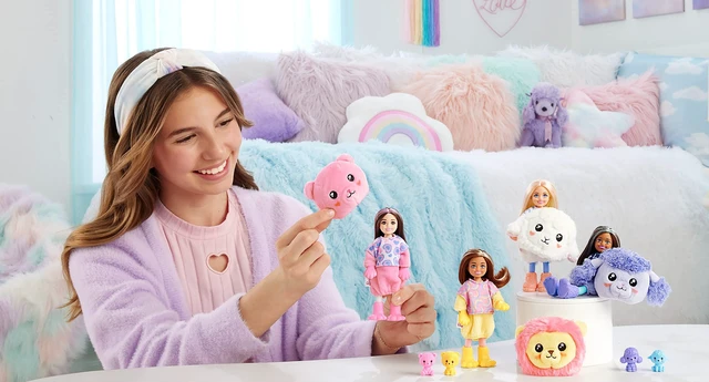 Alt view image 2 of 6 - Barbie Cutie Reveal Chelsea Doll & Accessories, Poodle Costume & 6 Surprises Including Color Change, Cozy Cute Tees Series