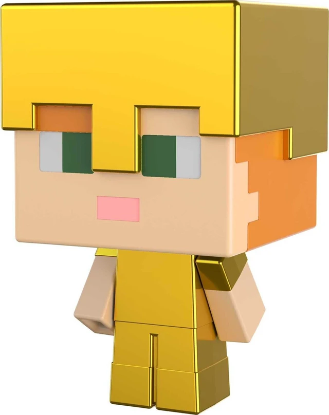 Alt view image 3 of 4 - Minecraft Toys, Mob Head Minis Figures - Alex In Gold Armor - New in Box
