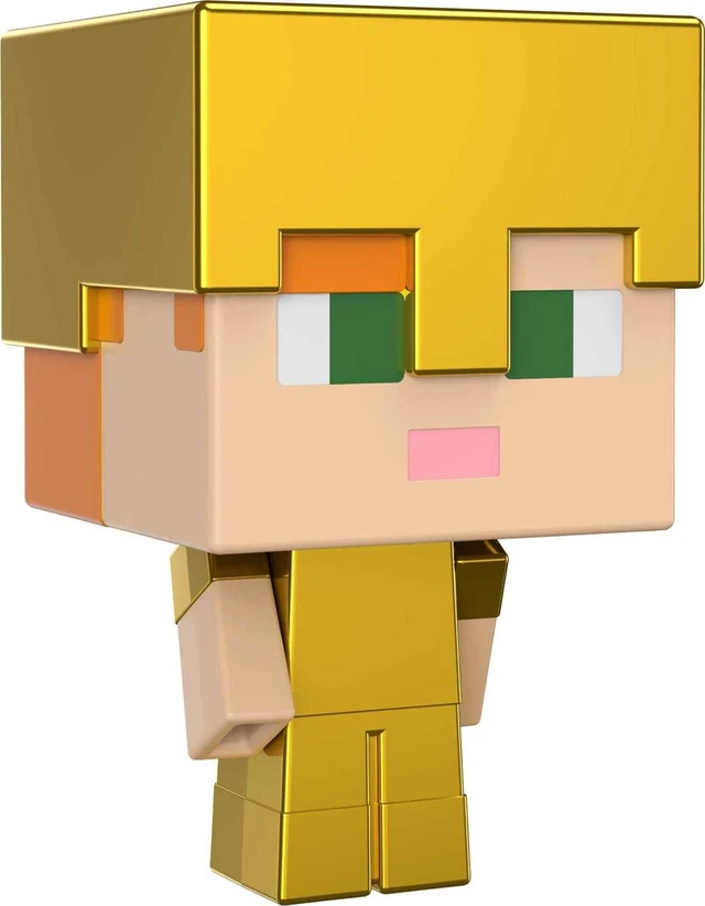 Alt view image 4 of 4 - Minecraft Toys, Mob Head Minis Figures - Alex In Gold Armor - New in Box