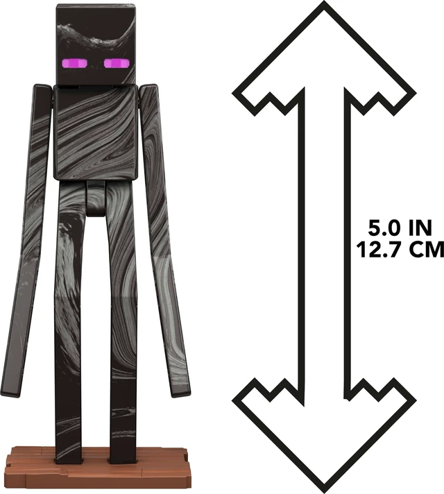Alt view image 2 of 6 - Mattel Minecraft Action Figure & Accessories Toy Set, Enderman Posable Character Collectible Inspired by a Minecraft Movie, 3.25-inch Scale