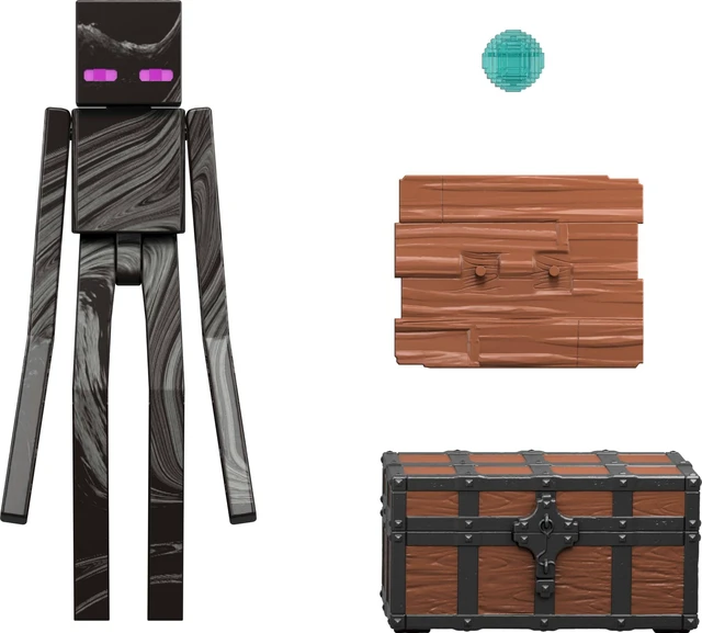 Alt view image 3 of 6 - Mattel Minecraft Action Figure & Accessories Toy Set, Enderman Posable Character Collectible Inspired by a Minecraft Movie, 3.25-inch Scale