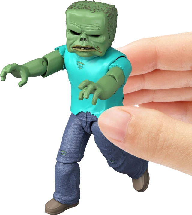 Alt view image 2 of 6 - Mattel Minecraft Action Figure & Accessories Set, Zombie Posable Character Collectible Inspired by a Minecraft Movie, 3.25-inch Scale