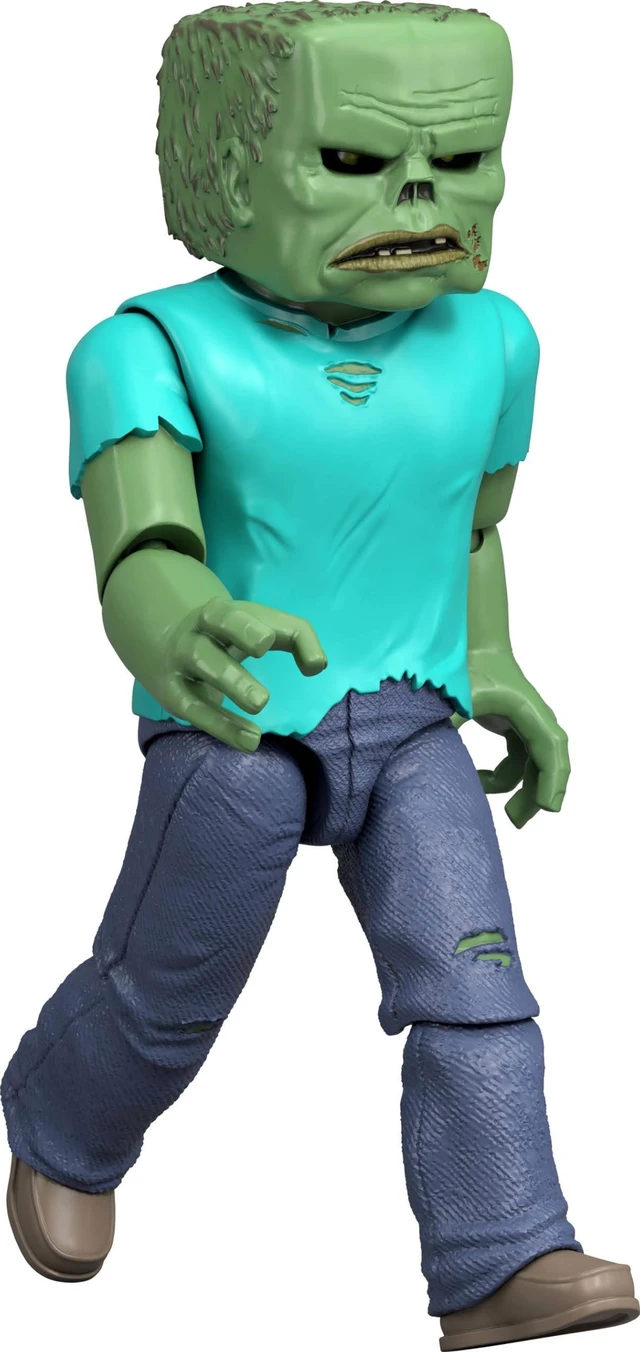 Alt view image 6 of 6 - Mattel Minecraft Action Figure & Accessories Set, Zombie Posable Character Collectible Inspired by a Minecraft Movie, 3.25-inch Scale