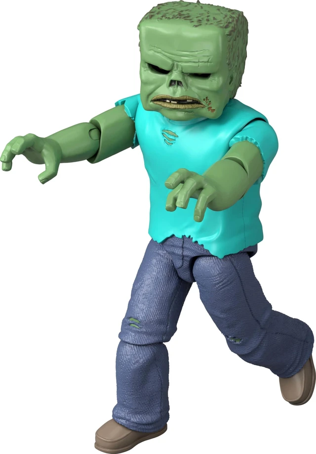 Alt view image 5 of 6 - Mattel Minecraft Action Figure & Accessories Set, Zombie Posable Character Collectible Inspired by a Minecraft Movie, 3.25-inch Scale