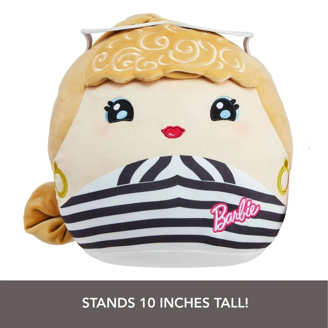 Alt view image 2 of 5 - Barbie Cuutopia Plush, 10-inch Soft Pillow Doll with Chevron Swimsuit & Felt Sun