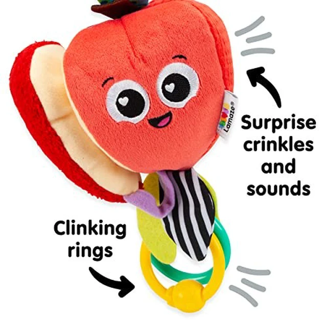 Alt view image 5 of 7 - LAMAZE Archer The Apple, Clip on Pram and Pushchair Newborn Baby Toy