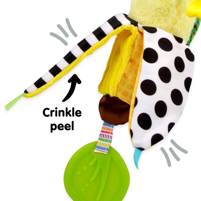 Alt view image 4 of 6 - LAMAZE Bea The Banana, Clip on Pram and Pushchair Newborn Baby Sensory Toy, With Colours and Sounds, Development for Boys and Girls Aged 0 to 24 Months