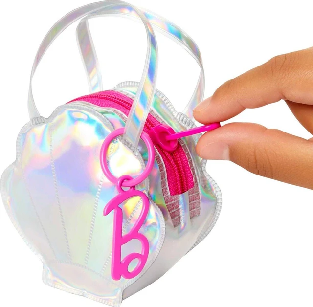 Alt view image 5 of 5 - Barbie Clothes, Deluxe Clip-on Beach Bag with Swimsuit and 5 Themed Accessories