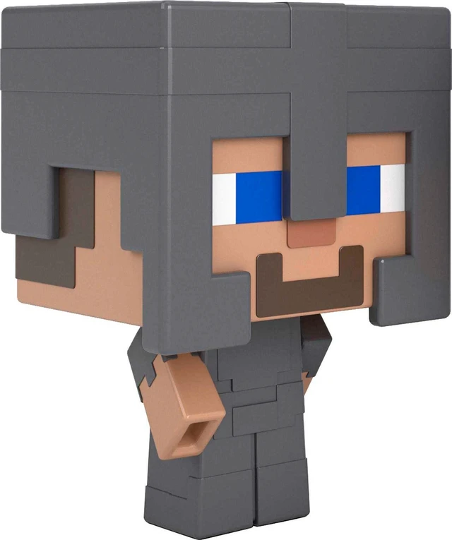 Alt view image 3 of 4 - Minecraft Toys, Mob Head Minis Figures - Steve In Netherite Armor