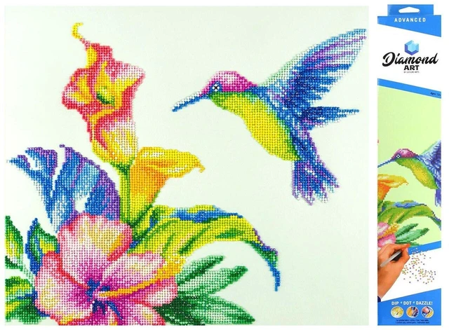 Main image of DIAMOND ART BY LEISURE ARTS Diamond Painting Kits 14"X16" Hummingbird