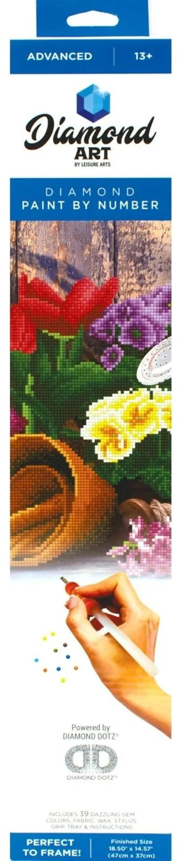 Main image of DIAMOND ART BY LEISURE ARTS Diamond Painting Kits 14"X18" Spring Gardening