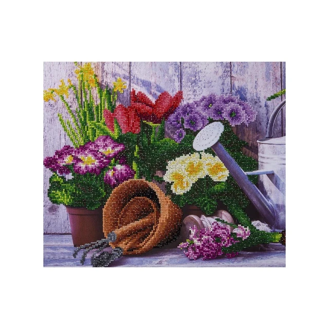 Alt view image 2 of 2 - DIAMOND ART BY LEISURE ARTS Diamond Painting Kits 14"X18" Spring Gardening