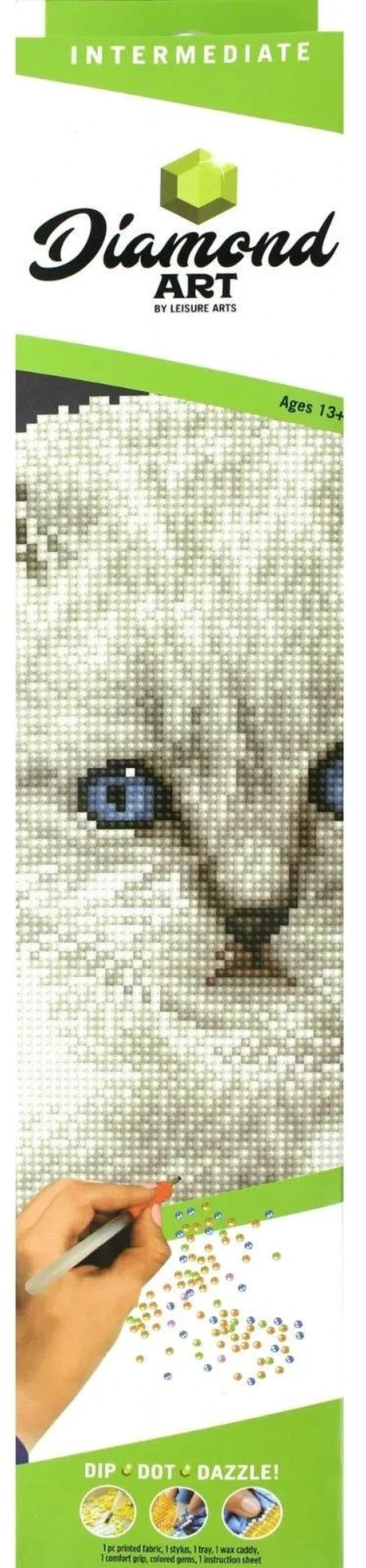 Main image of Diamond Art By Leisure Arts White Cat, 12"X12"