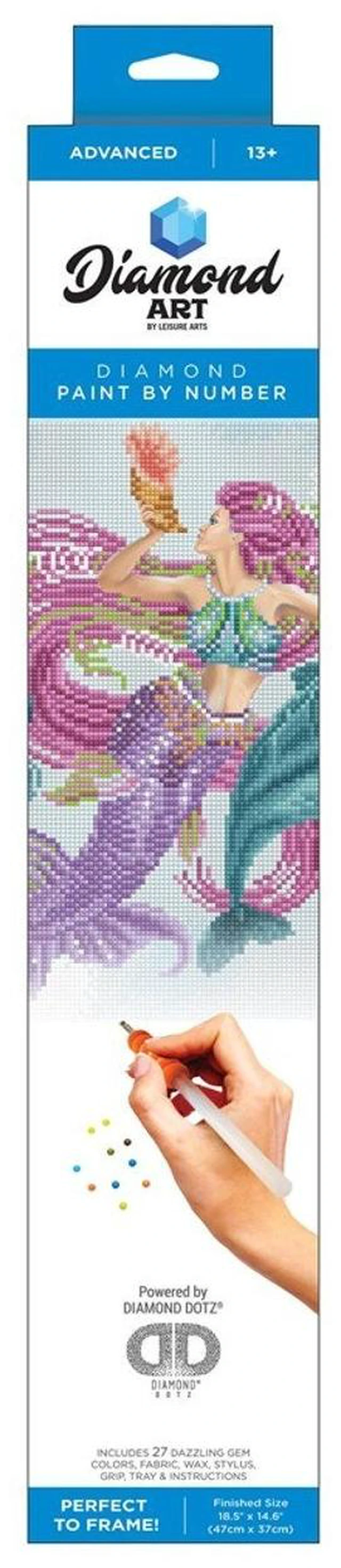 Main image of DIAMOND ART BY LEISURE ARTS Diamond Painting Kits 14"X16" Mermaid Friends