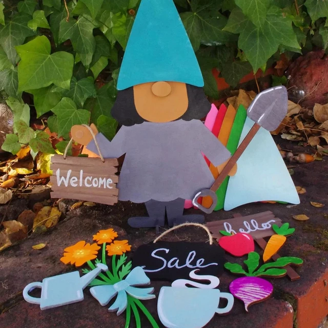 Alt view image 3 of 4 - Leisure Arts Wood - Garden Kit Gnome, Basics Girl, Gnome Craft Kit