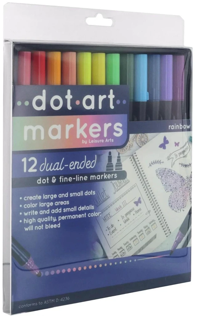 Main image of Leisure Arts RainbowithDot Marker 12 piece