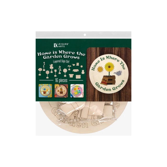Main image of Wood Kit Home Where The Garden Grows 16pc 12x12"