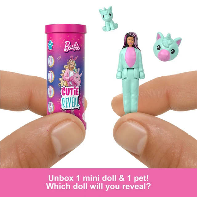 Alt view image 5 of 5 - Barbie Mini BarbieLand Cutie Reveal Doll & Pet, 1.5-inch Color Dream Series
