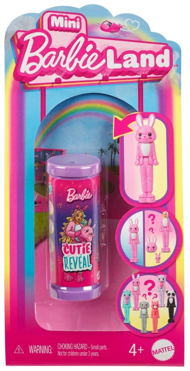 Main image of Barbie Mini BarbieLand Cutie Reveal Doll & Pet, 1.5-inch Color Dream Series