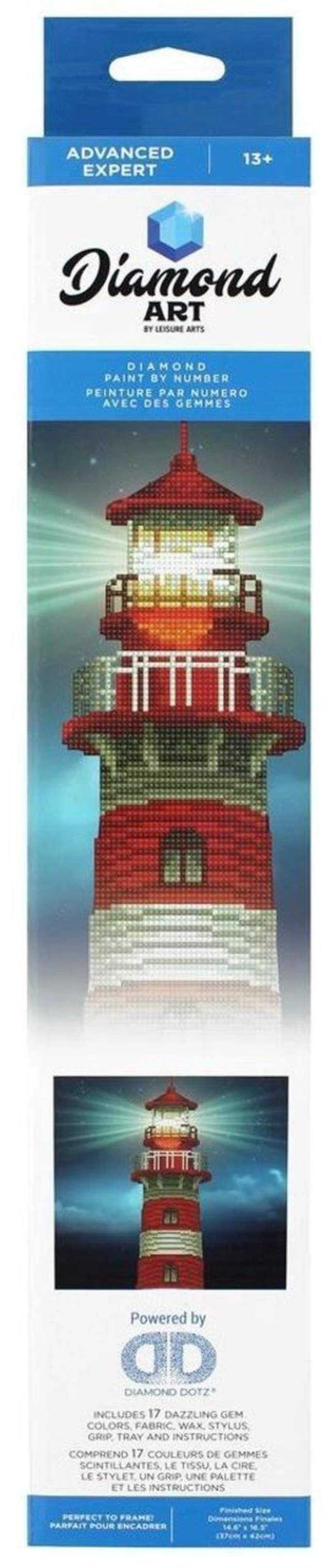 Main image of DIAMOND ART BY LEISURE ARTS Diamond Painting Kits For Adults 14"x16" Light House