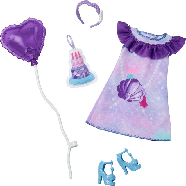 Main image of Barbie My First Barbie Clothes, Fashion Pack for 13.5-inch Preschool Dolls, Setwith Mermaid Birthday Accessories & Party Supplies