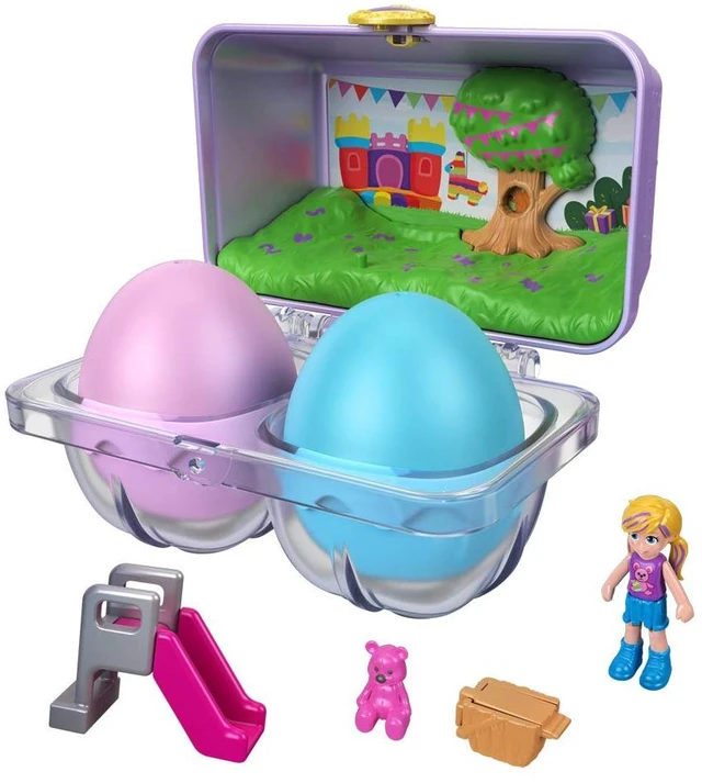 Alt view image 3 of 6 - PoIIy Pocket, Mystery Surprise Egg Carton - Purple Birthday Party Bounce House Theme, Purple, Blue, Green