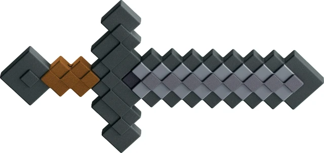 Alt view image 6 of 6 - Mattel Minecraft Role-Play Battle Toy Accessory Collection with Pixelated Design, Stone Sword