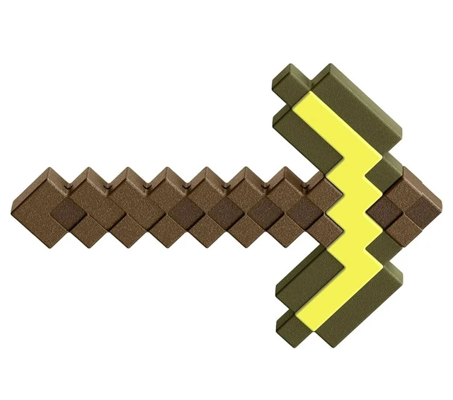 Alt view image 2 of 5 - Minecraft Role-Play Battle Toy with Pixelated Design, Gold Pickaxe