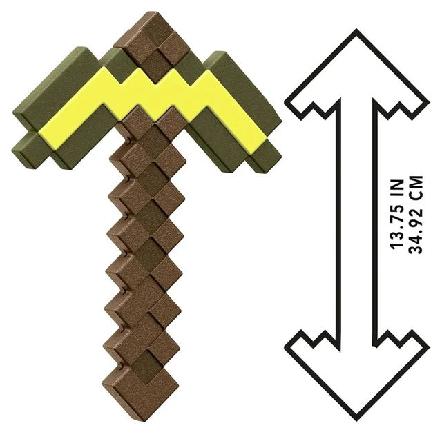 Alt view image 4 of 5 - Minecraft Role-Play Battle Toy with Pixelated Design, Gold Pickaxe
