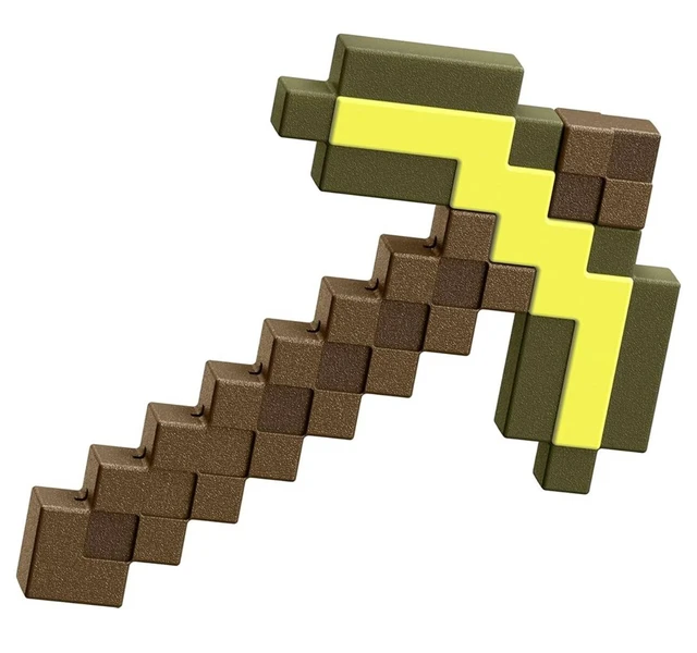 Alt view image 5 of 5 - Minecraft Role-Play Battle Toy with Pixelated Design, Gold Pickaxe