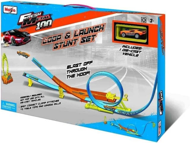 Main image of Fresh Metal 100 Loop & Launch Stunt Set w/ 1 car
