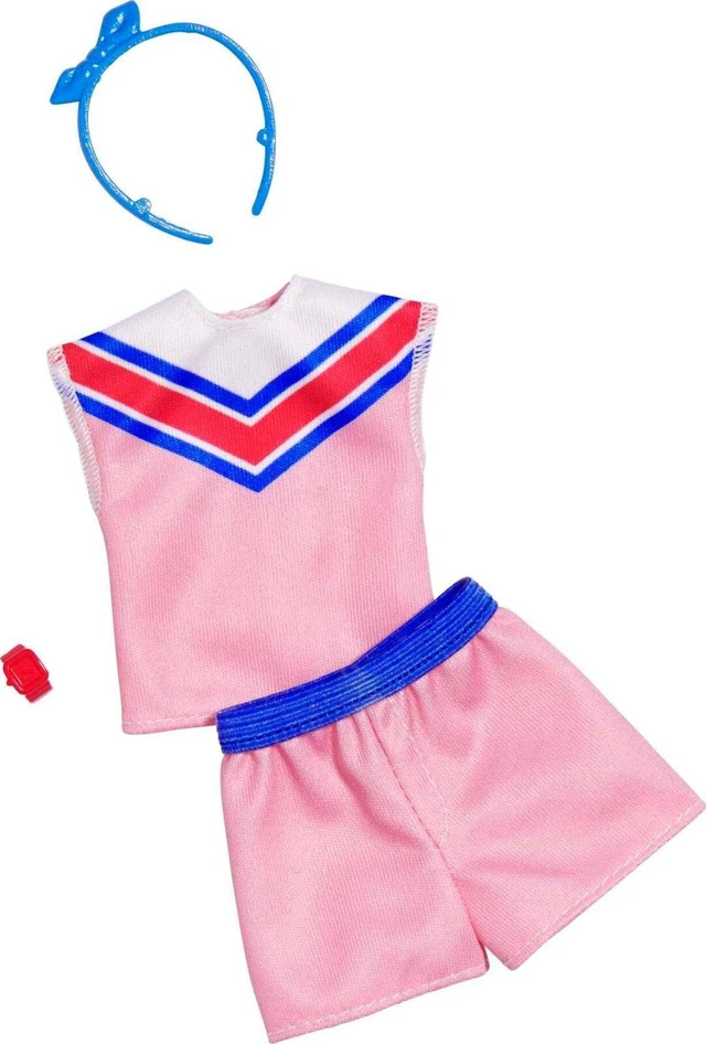 Alt view image 2 of 3 - Barbie Fashions Doll Clothes with Sporty Shirt & Pink Shorts with 2 Accessories
