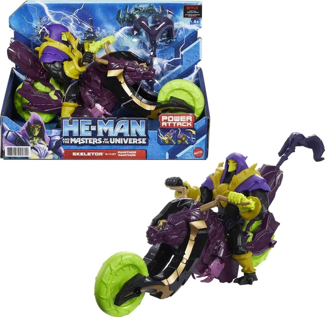 Main image of Masters of the Universe He-Man and the Action Figure + Vehicle Based on Animated Series, Articulated Battle Characters, Gift for 4 Years and Older